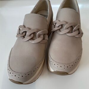 Dolce Vita Beige/ Taupe Loafers with Chain Detail